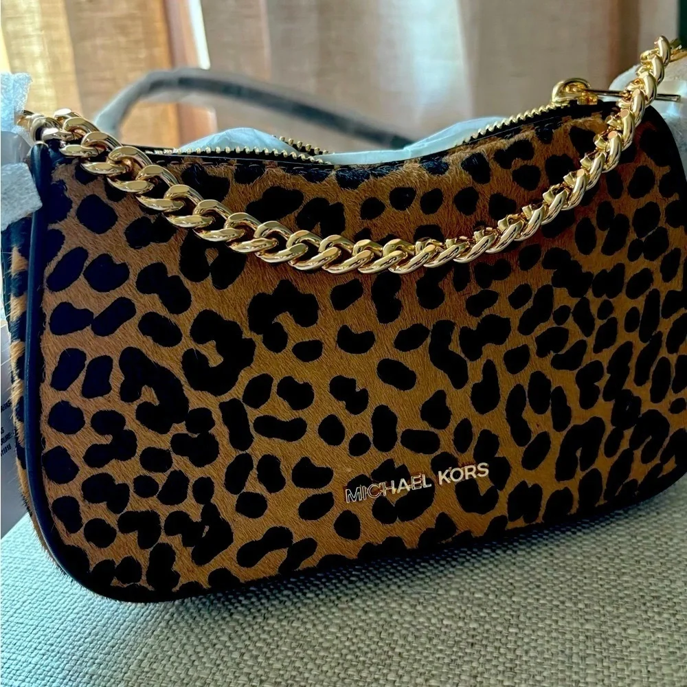 Michael Kors Carmela Oxblood multi small Pouchette NWT